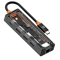 Portronics MPort View One – 5-in-1 USB-C Hub, 4K HDMI, USB 3.0, SD/TF Card Reader, Compact Design, Ideal for Laptops, Supports High-Speed Data Transfer, Plug and Play, Lightweight and Portable.