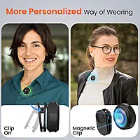 Portronics Vlogmate 3 Dual Wireless Collar Lapel Microphone – ENC Noise Cancellation | Charging Case | Type-C & 8 Pin Receiver | For iPhone, Android, Vlog, Streaming | Black