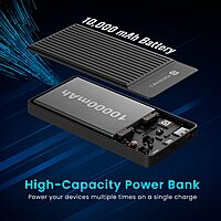 Portronics 2253 Luxcell B 12 10K Power Bank – 10000mAh | 12W Charging  | Black