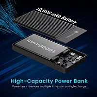 Portronics 2253 Luxcell B 12 10K Power Bank – 10000mAh | 12W Charging | Black