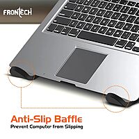 Frontech CP-0010 laptop stand with ergonomic design, strong build, foldable frame & anti-slip pads—perfect for work or study.