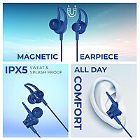 Lapcare Wooband 105 LBN‑123B Wireless Neckband Earphones | Bluetooth 5.3, 10 mm Driver, Up to 20 hr Playtime, USB‑C Fast Charge, IPX5 Water‑Resistant, Magnetized Earbuds & Mic