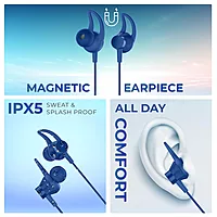 Lapcare Wooband 105 LBN‑123B Wireless Neckband Earphones | Bluetooth 5.3, 10 mm Driver, Up to 20 hr Playtime, USB‑C Fast Charge, IPX5 Water‑Resistant, Magnetized Earbuds & Mic