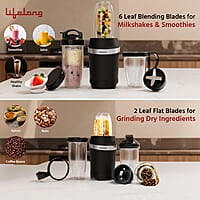 Lifelong Nutri Blender for Smoothies and Juices 100% Copper Motor- 1000 Watt with Detachable Handle 3 jars Mixer Grinder