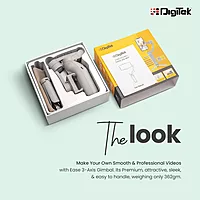 DIGITEK® (DSG-007F) 3-Axis Gray Smartphone Gimbal - Wide Angle Handheld Vlogging Stabilizer