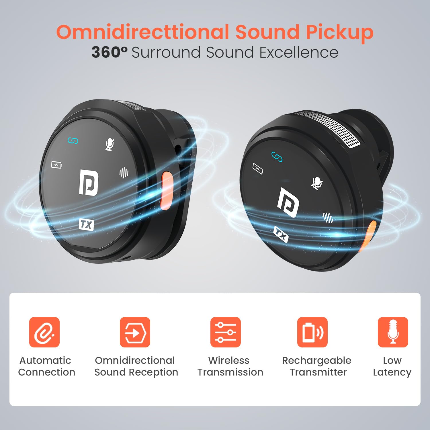 Portronics Vlogmate 3 Dual Wireless Collar Lapel Microphone – ENC Noise Cancellation | Charging Case | Type-C & 8 Pin Receiver | For iPhone, Android, Vlog, Streaming | Black