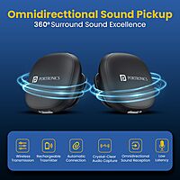 Portronics Vlogmate One is a compact AI lapel mic designed for content creators. It comes with a protective case, ensuring portability and convenience for high-quality audio recording on the go.