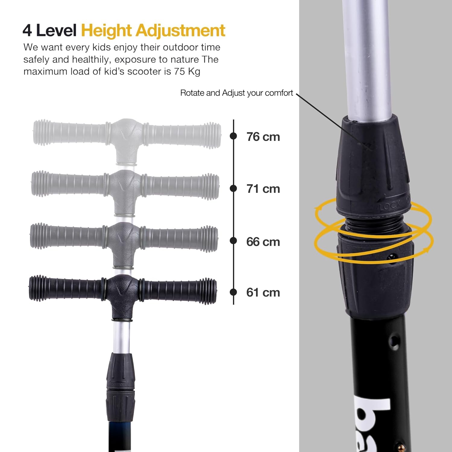 Baybee Flash Scooter for Kids with Foldable & Height Adjustable Handle- Blue Baybee Flash Scooter for Kids with Foldable & Height Adjustable Handle- Blue