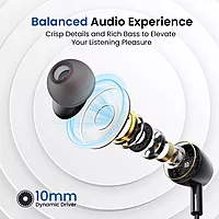 Portronics Harmonics Z10 Bluetooth In-Ear Headset – V5.3, Type-C | 35Hrs Play Time | Black