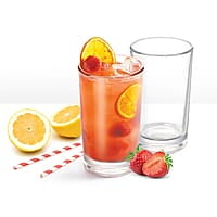 Treo by Milton Embassy Cool Glass Tumbler, Set of 6, 220 ml Each, Transparent |Serve Juices | Cold Drinks | Water | Cocktails | Mixed Drinks