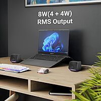 Zebronics Igloo 1 – 2.0 USB Speakers, 8W, LED Lighting, Compact & Powerful Sound for PC & Laptop