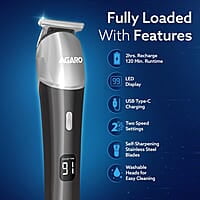 AGARO Royal Multi Grooming Kit For Men, 9in1 5 Combs Metal Body 120 Min Usage