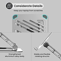 Portronics My Buddy K3 Portable Laptop Tabletop Stand I Foldable & Adjustable for Laptops Up to 15.6 Inches