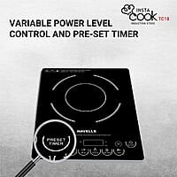 Havells Induction Cooktop Tc 18 1800 Watt (Crystal Glass, Black)