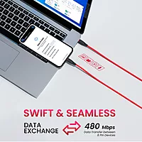POR 2112 Silklink C-Lightning – 20W USB-C to Lightning Soft Silicon Cable 1M Red 06 Months