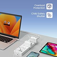 Portronics Power Plate 19 – 4 Sockets, 5 Switches, 2000W, Surge Protection, Compact Design, Ideal for Home/Office, Overload Protection, Durable Build, Easy to Use, Perfect for Multiple Devices.