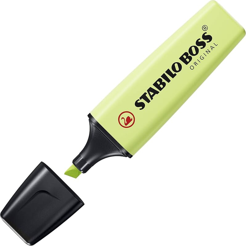 STABILO BOSS HIGH LIGHTER PASTEL LIME GREEN 70/133 STABILO BOSS HIGH LIGHTER PASTEL LIME GREEN 70/133