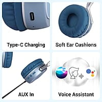 ZEBRONICS DUKE 2 Wireless Headphone, Supports Bluetooth, Dual Pairing, Deep Bass, up to 60h Battery Backup, AUX, Environmental Noise Cancellation, Gaming Mode, Now with Type C Charging