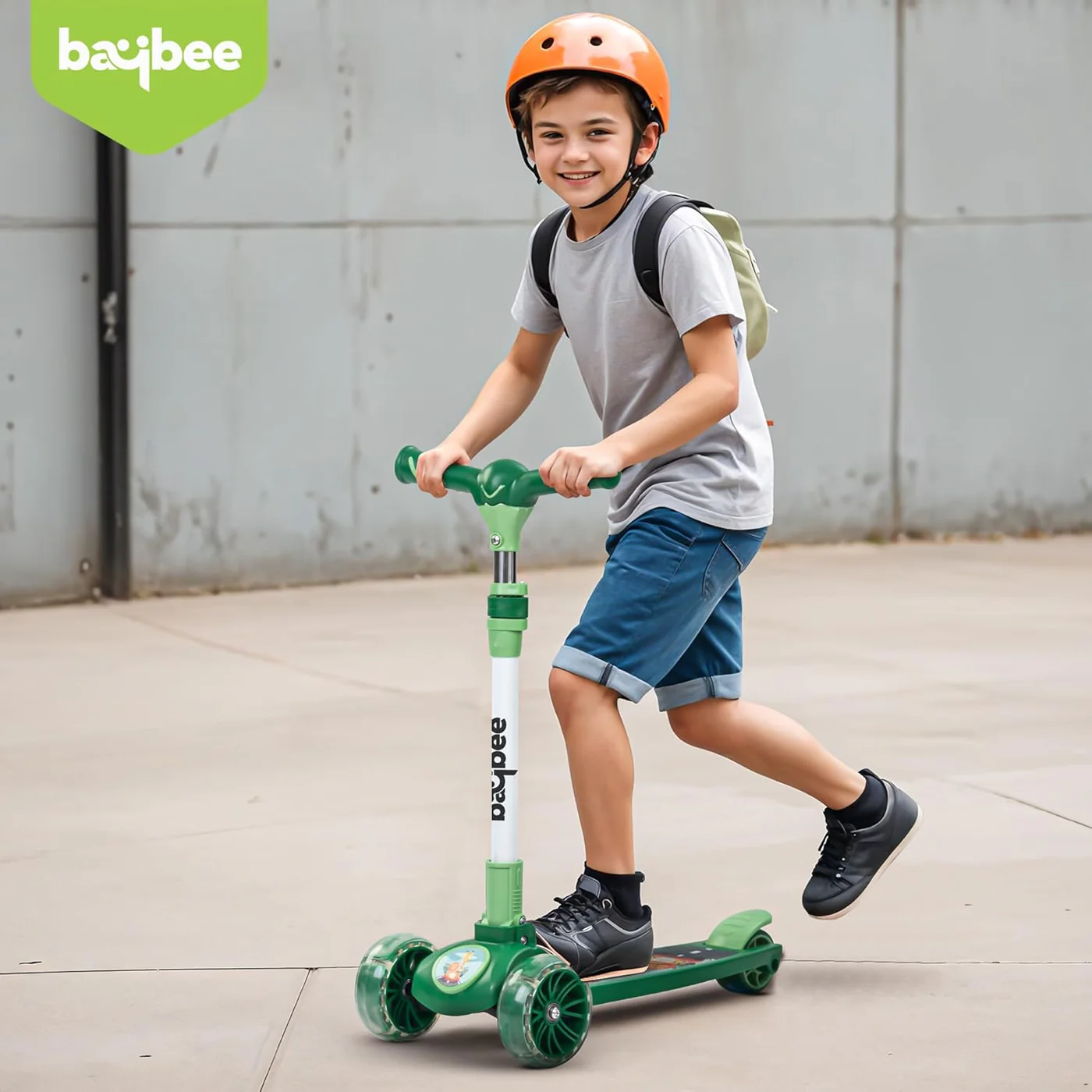 Baybee Kitty Kick Scooter for Kids, Foldable Kids Scooter- Green Baybee Kitty Kick Scooter for Kids, Foldable Kids Scooter- Green