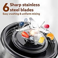 AGARO Galaxy Portable Blender, Portable Hand Blender For Kitchen, 450ml, For Smoothies, Shakes, 126W, 3000 mAh Battery, USB Rechargeable, Stainless Steel Blade.