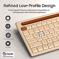 Portronics Bubble Dock 2.0 Bluetooth + Wireless Keyboard – Multimedia Keys | Beige | 1 Year Warranty