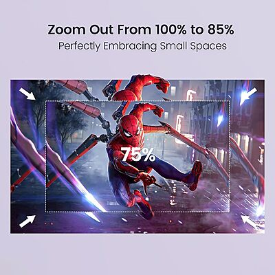 Portronics Beem 440 Smart Projector – 720p HD, White, Compact & Portable | Bright Display, Wireless Connectivity | Ideal for Home Entertainment & Presentations