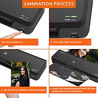 Laplam II LLM‑006 A3 laminator: quick‑warm-up (3–5 min), 4 rollers, hot/cold modes, jam-release, laminates up to 1 mm thick at 500 mm/min, 1‑yr warranty.