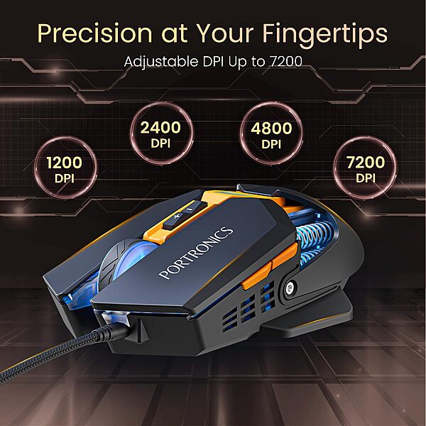 Portronics Vader 2.0 Gaming Mouse – USB Wired | Black | 1 Year Warranty