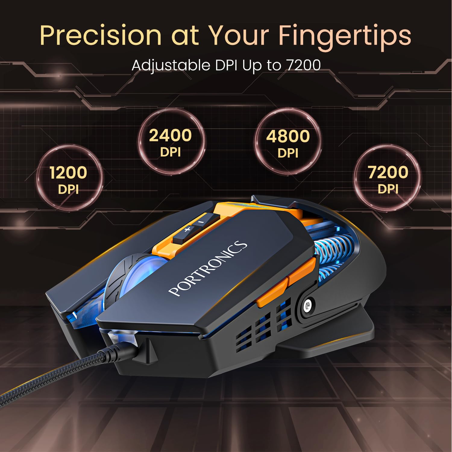 Portronics Vader 2.0 Gaming Mouse – USB Wired | Black | 1 Year Warranty
