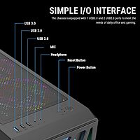 Ant Esports Elite 1100 Mid Tower Gaming Cabinet Black | ATX M-ATX ITX | 4 Rainbow Fans