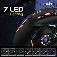 Frontech MS-0050 Wired Gaming Mouse – USB | 3600 DPI | 6 Programmable Keys | RGB Backlit with 7 LED Effects | PC & Laptop | 1 Year Warranty