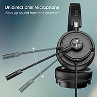 boAt BassHeads 900 Pro Wired Headphones with 40mm Drivers, Lightweight Foldable Design, Remote Control, Unidirectional Retractable Mic, Adjustable Headband & USB Type-A Compatibility