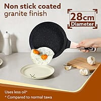 AGARO Imperial Granite Non Stick Tawa, 28 cm, Cast Aluminium Body