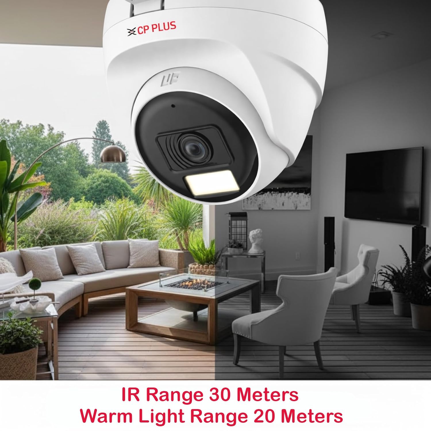 Open Box CP PLUS 2.4MP HD Dual Light Hybrid Illumax Full Color-On-Motion IR Dome Security Camera | 3.6 mm Fixed Lens | Illumination Range of 30 Mtrs, IP67- CP-URC-DC24PL3C