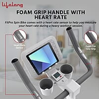 Lifelong Fit Pro Spin Fitness Bike with 6Kg Flywheel, Adjustable Resistance & Heart Rate Sensor