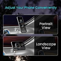 Portronics Mogun 3 Magnetic Car Phone Holder with 360° Rotation Base, Strong Magnets Metal Alloy Build