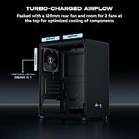 Dawg V110 M-ATX Mini Tower Case – Compact PC Cabinet | Mid Tower | Black