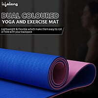 Lifelong Dual Color TPE Material Yoga Mat for Women & Men 6mm Anti-Slip Yoga Mat for Gym Workout Exercise Mat