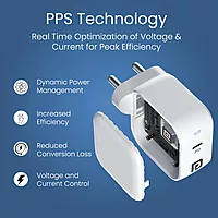 Portronics Adapto 45C 45W GaN Charger – 1 PD Port, 1M Type-C to Type-C Cable