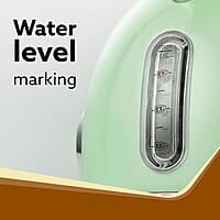 AGARO Regency Vintage Kettle 1.8L with Temperature Gauge, Hot Water Boiler & Tea Heater with Curved Handle Visible Water Level Line, Led Light