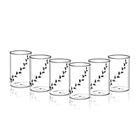 Borosil Vision Black Krip 295 ml Set of 6 pcs Transparent Drinking Glass |Borosilicate Glass Tumblers for Water, Cold Drinks, Juice| Flame Proof, Microwave & Dishwasher Safe | for Daily use & Gifting