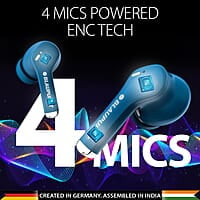 Blaupunkt Newly Launched Btw100 Xtreme Truly Wireless Bluetooth Earbuds I 99H Playtime* I Quad Mic I Crispr Enc Tech I Gaming Mode I Turbovolt Charging I Bt Version 5.3