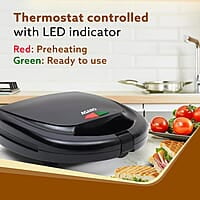 AGARO Delite Sandwich Maker, 750W, 4 Slice Non Stick Grill Plate