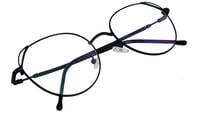 Unisex Round Large Spectacle Frame. Transparent ARC Lens. Black Color Metal Frame.