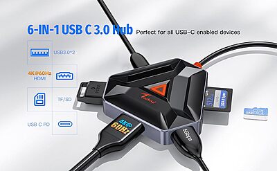 Techie 6 in 1 Type C Hub - HUBTC4