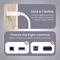 Portronics PrintLink 1.5 – USB-A to B Printer Cable, 1.5M, high-speed data transfer, durable design, compatible with various printers, ideal for home and office use, flexible and tangle-free.