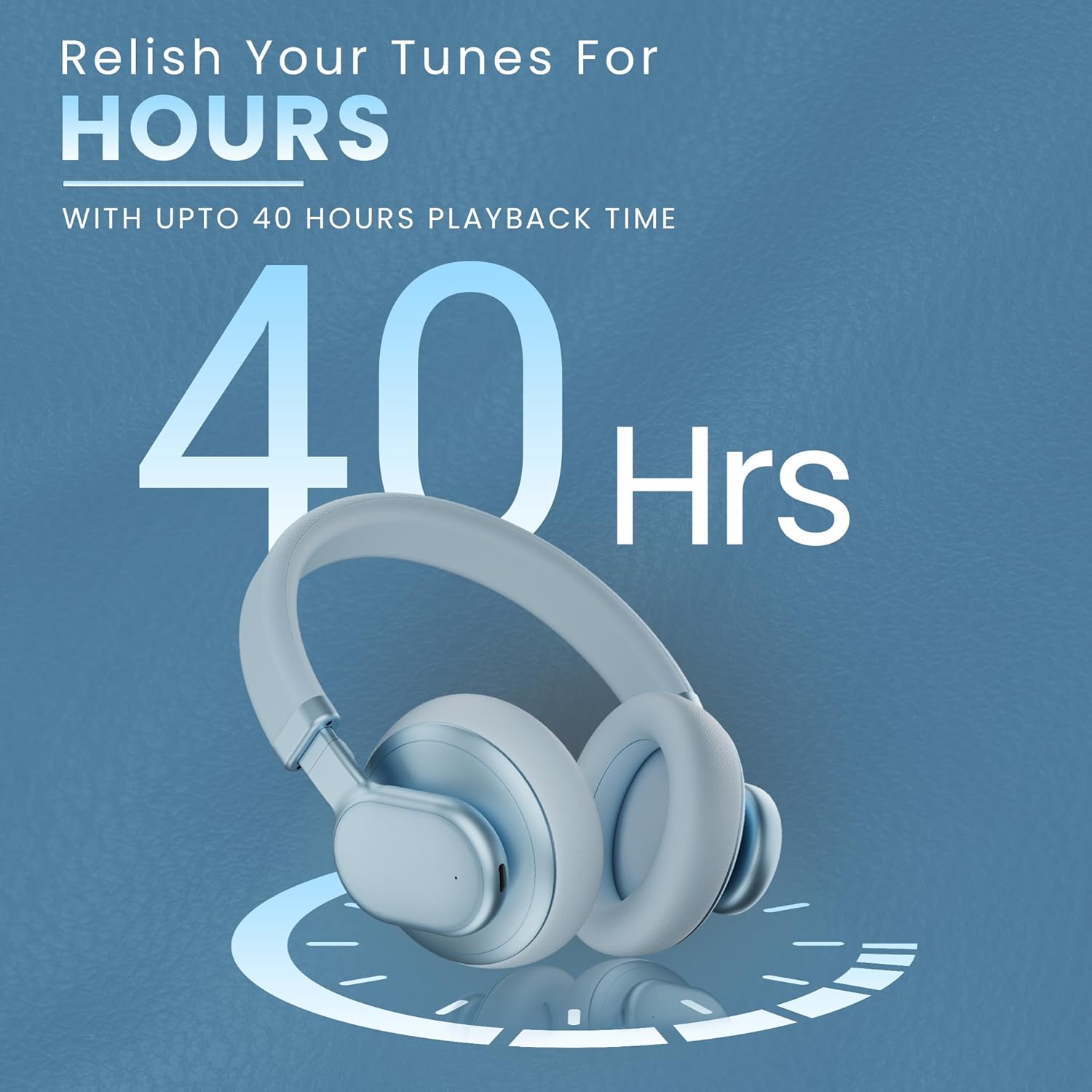 HAMMER Bash Max Over The Ear Wireless Bluetooth Headphones with Mic, Touch Control, Deep Bass, Upto 40 Hours Playtime, Bluetooth 5.3, Workout/Travel (Blue) HAMMER Bash Max Over The Ear Wireless Bluetooth Headphones with Mic, Touch Control, Deep Bass, Upto 40 Hours Playtime, Bluetooth 5.3, Workout/Travel (Blue)