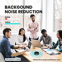 Portronics Talk One Noise Cancellation Conference Speaker – 5M Microphone Coverage | 360° Voice Pickup | Zoom, Skype, Meet, Webinar | Conference Calls | Black