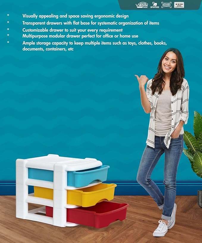 Signora ware Multipurpose Modular Drawer Small 3 Tier 6.5 Each Drawer