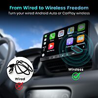 Portronics Tune Bluetooth v5.3 Receiver for Car | Wireless Android Auto + CarPlay | Black